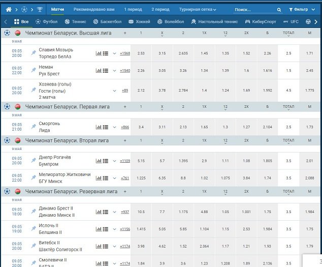 Прематч ставки