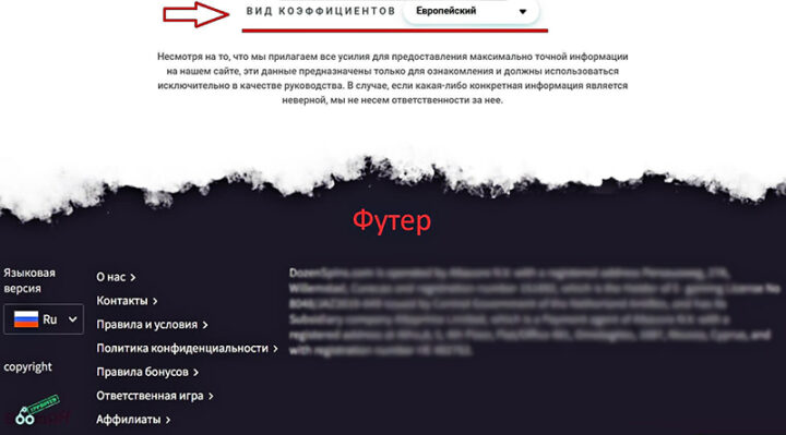 Формат коэффициентов