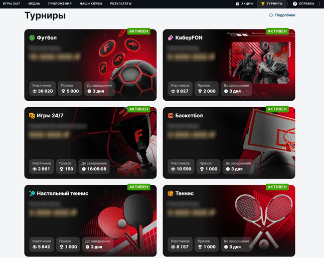 Список турниров