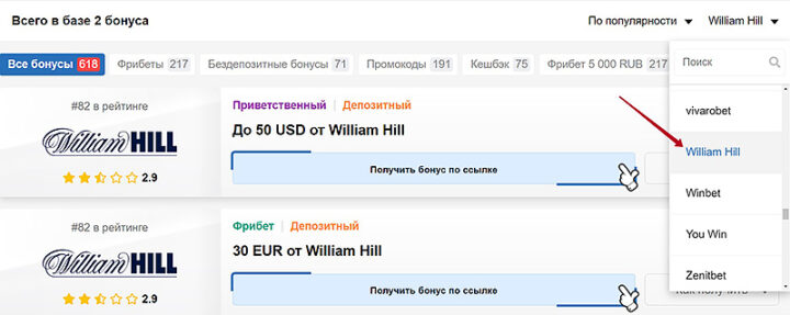 Бонусные предложения на сайте vsestavkinasport.com