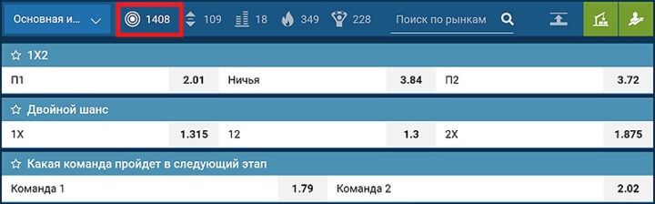 Исходы матча