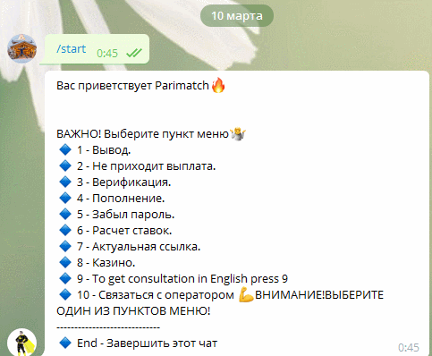 Онлайн-чат с ботом
