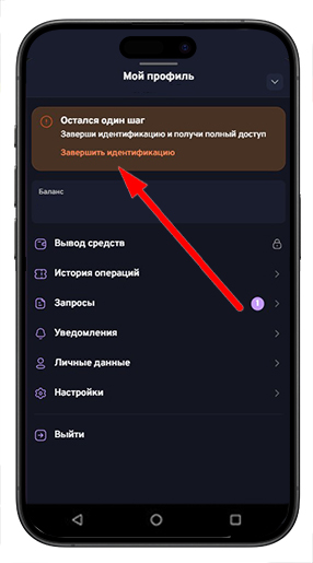 Верификация со смартфона