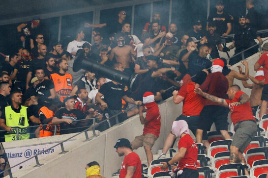 Фанаты сборной Албании устроили драку после поражения от Испании на Евро-2024