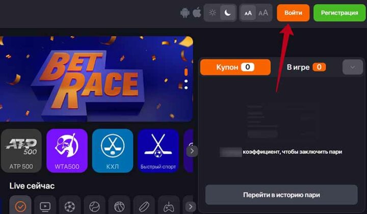 Авторизация в Винлайн