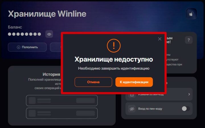 Идентификация в Винлайн