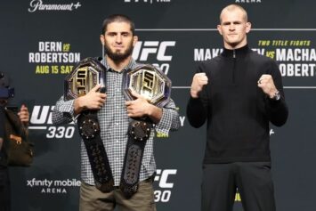 Махачев и Гэрри обменялись репликами на битве взглядов перед UFC 330