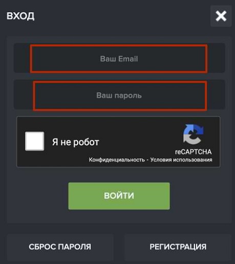 Окно авторизации