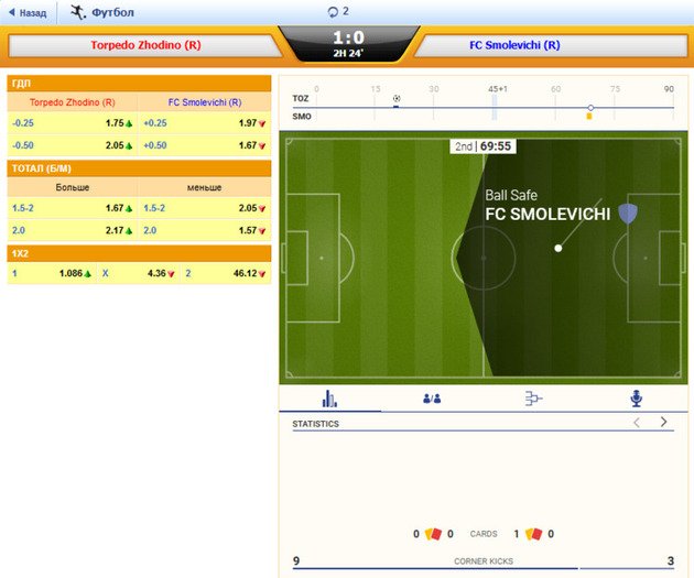 Ставки в режиме live